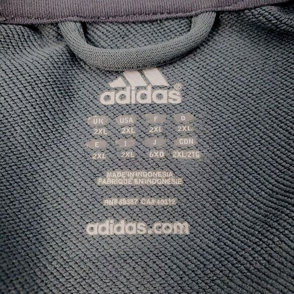Adidas Sweatshirt Sweater Mens 2XL Athleticwear 1/4 Zip Pullover Gray Green - Picture 5 of 11